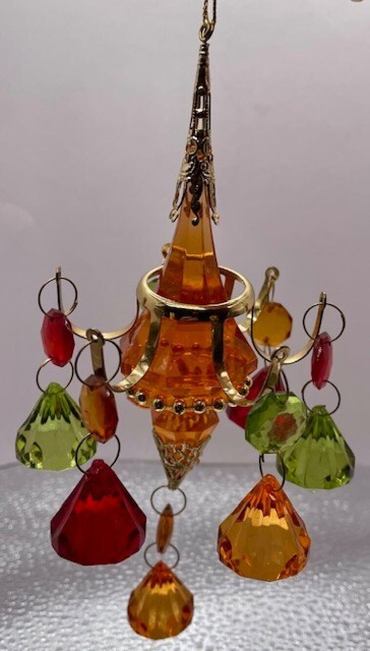 Vintage Acrylic Crystal Dangle Drop Zaer Ltd Christmas Tree Ornaments RARE